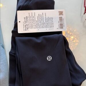 Lululemon Black Leggings with Yellow Logo